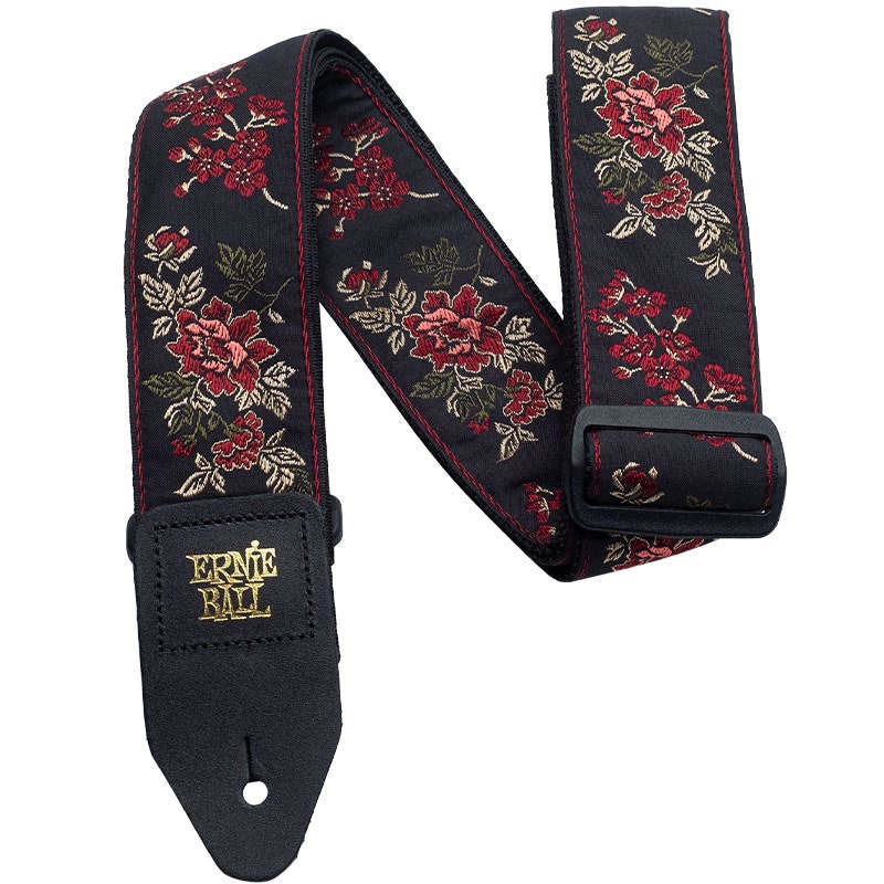 Ernie Ball EB-4142 Rød Rose Jaquard Stropp