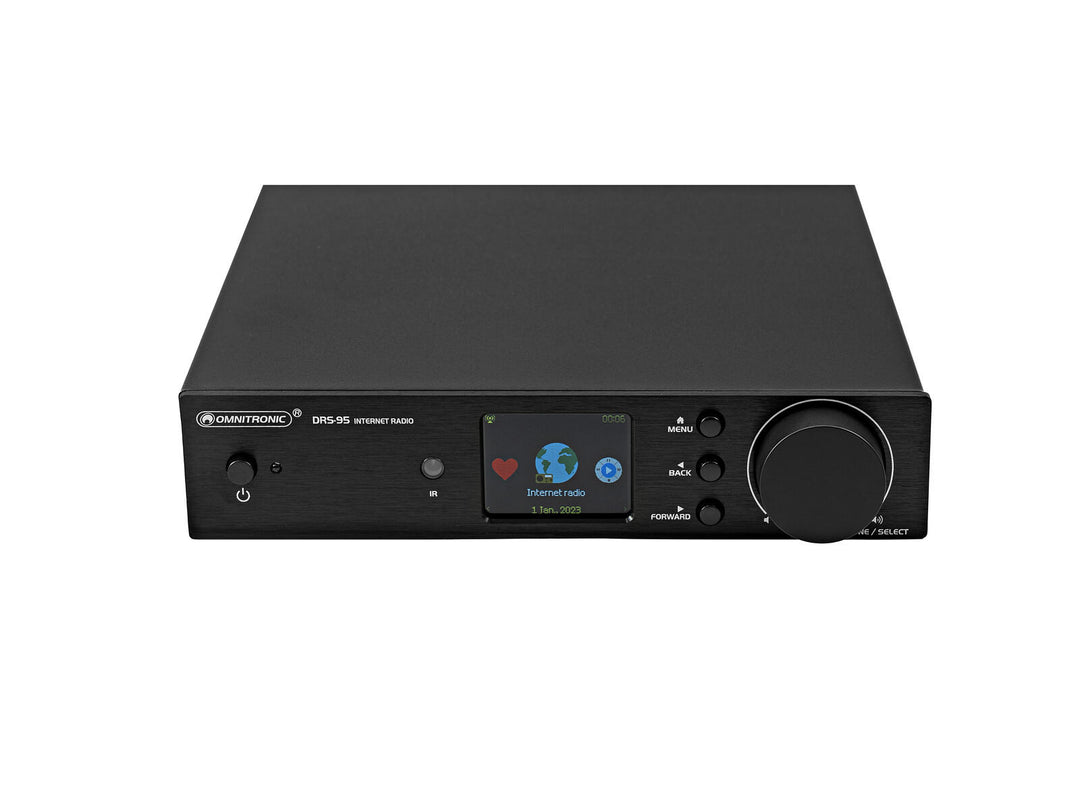 OMNITRONIC DRS-95 Internett-radio med DAB+ og Bluetooth