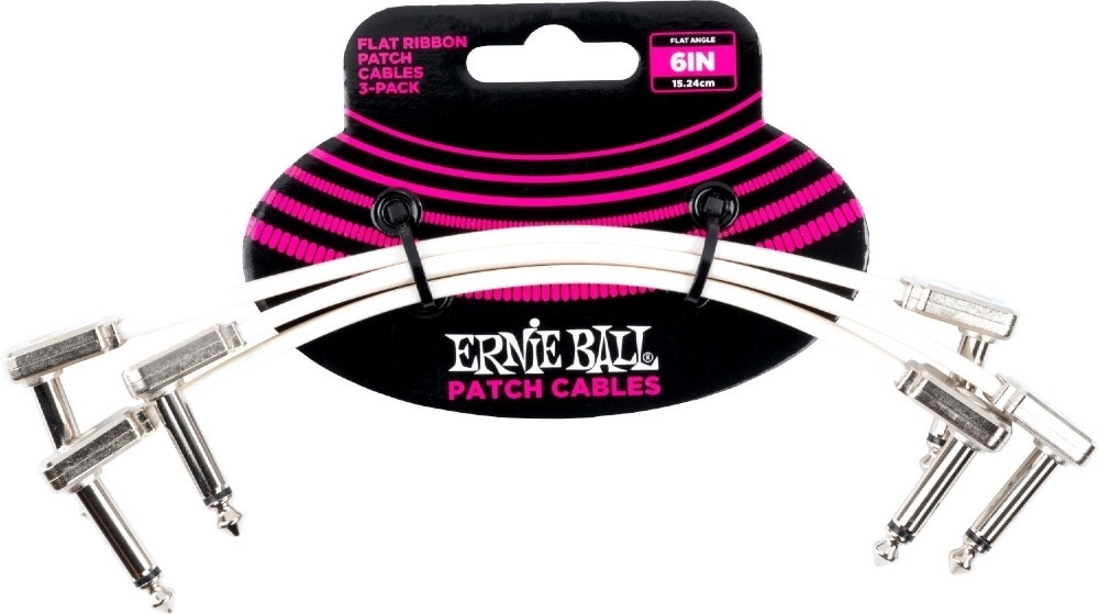 Ernie Ball EB-6385, Flat Patch Hvit, 3-pack