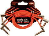 Ernie Ball-6403 Flat Patchkabel 30cm, Rød. 3-pakning