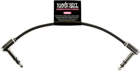 Ernie Ball-6408 Stereo (TRS) Flat Patchkabel, 15cm