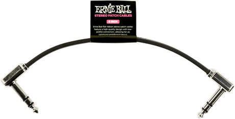 Ernie Ball-6408 Stereo (TRS) Flat Patchkabel, 15cm