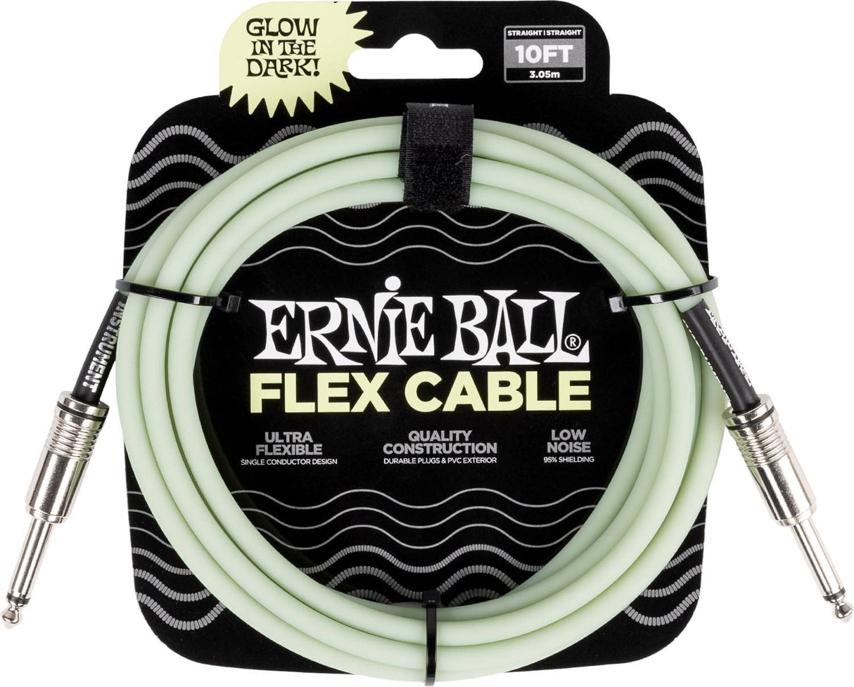 Ernie Ball 6436 FLEX instrumentkabel 3 m - selvlysende