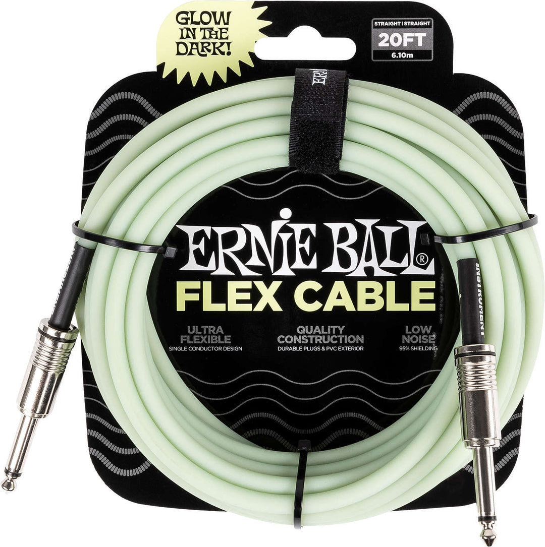 Ernie Ball 6437 FLEX Instrument Cable 6m - selvlysende i Dark