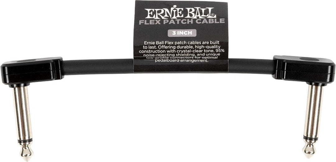 Ernie Ball 6438 Flex Patchkabel Svart, 7,5cm