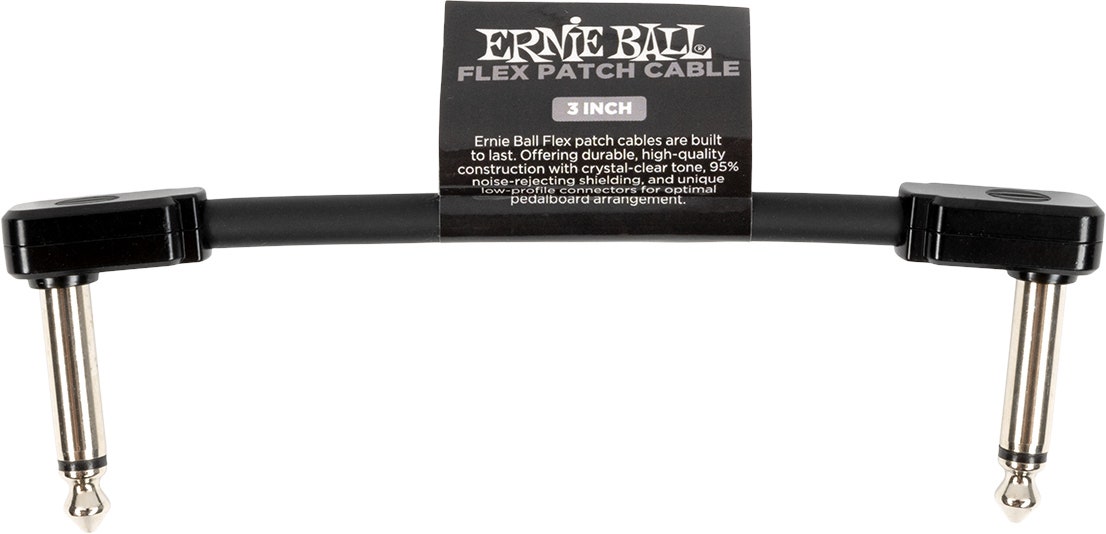 Ernie Ball 6438 Flex Patchkabel Svart, 7,5cm
