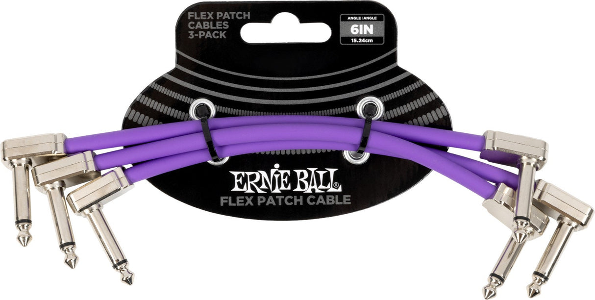 Ernie Ball 6452 Flex Patchkabel Lilla 15cm 3-pakning
