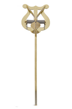 GEWA lyra, gul messing, 2 noteklemmer, skaft 14 cm