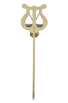 GEWA lyra, gul messing, 2 noteklemmer, skaft 14 cm