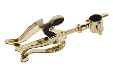 GEWA lyre til trompet, liten, gul messing, klemring Ø 14 mm