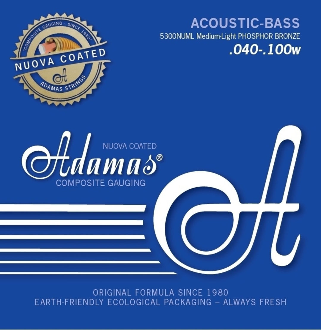 Adamas strenger for akustisk bass Nuova belagt - Sett 4-strengs med-light (5300NU-ML)