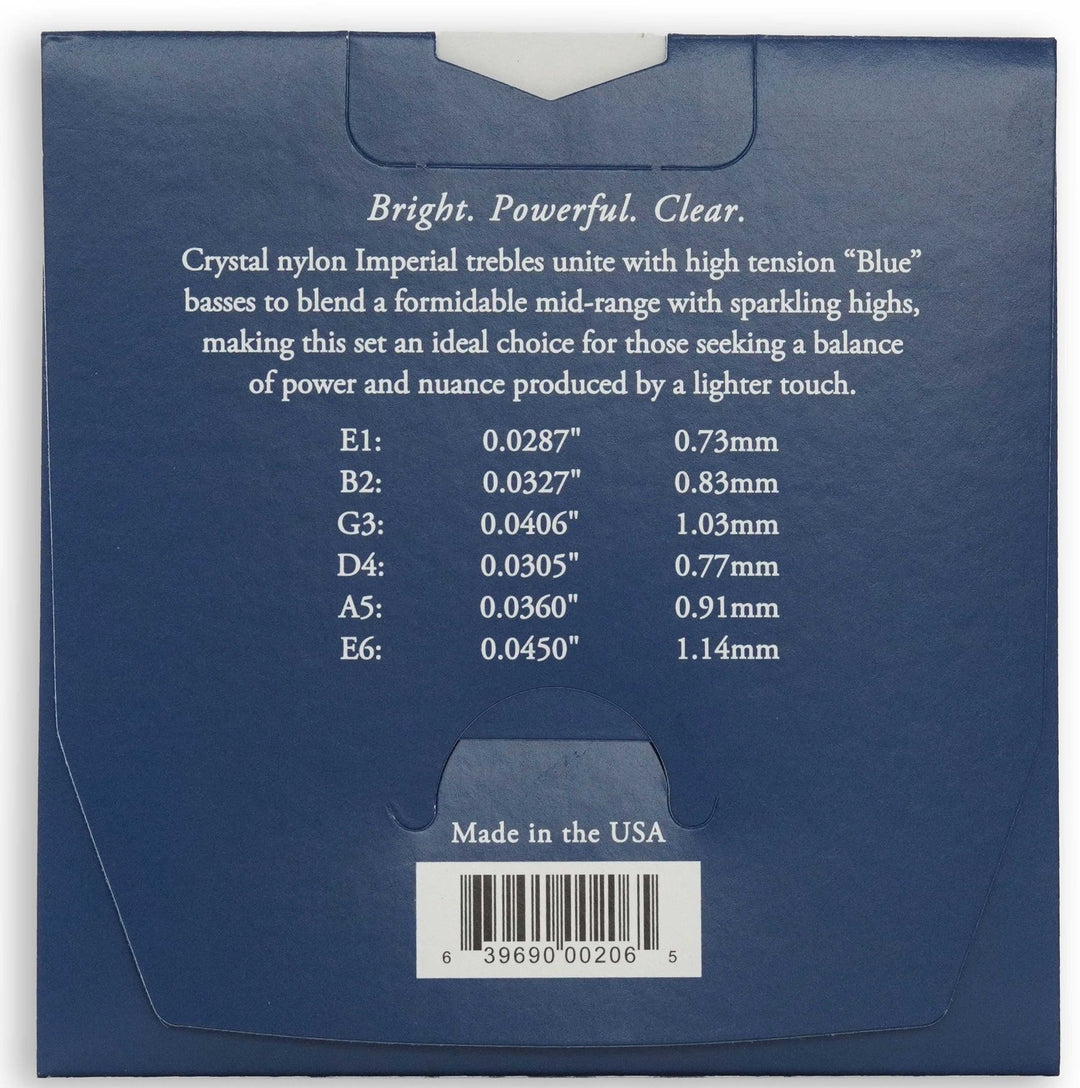 Augustine strenger for klassisk gitar Imperial Crystal Nylon medium - Sett Imperial Blue (medium/high)