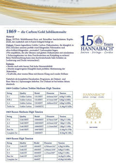 Hannabach strenger for klassisk gitar Serie 1869 Carbon/Gold MHT - sett MHT (1869MHT)