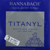 Hannabach strenger til klassisk gitar Serie 950 medium/høy spenning Titanyl - Sett med 3 bass (9507MHT)
