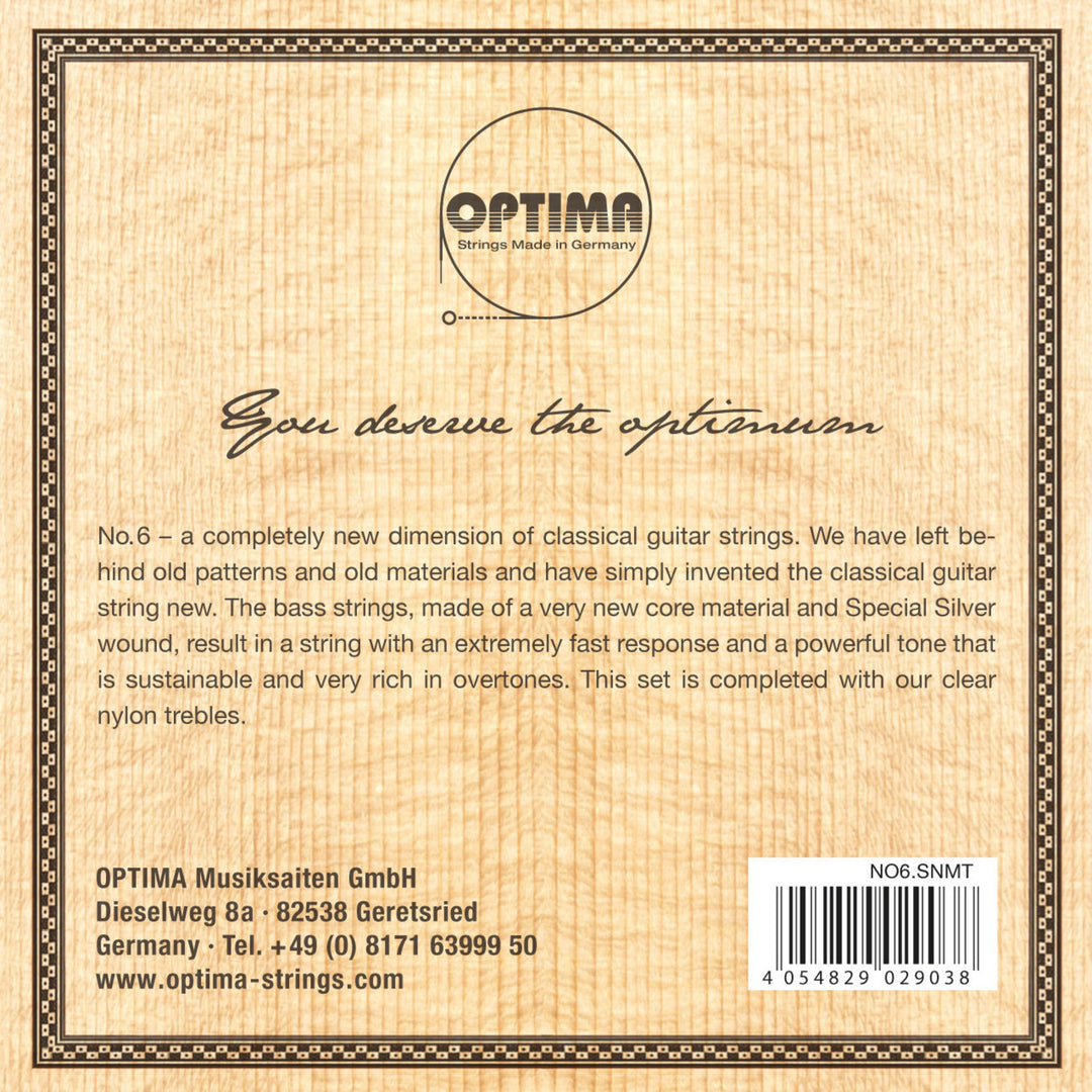 Optima strenger for klassisk gitar No. 6 Special Silver - sett Nylon medium (NO6.SNMT)