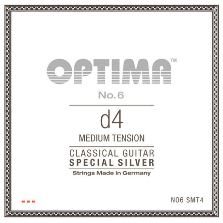 Optima No. 6 D4 klassisk gitarstreng, forsølvet, medium tension