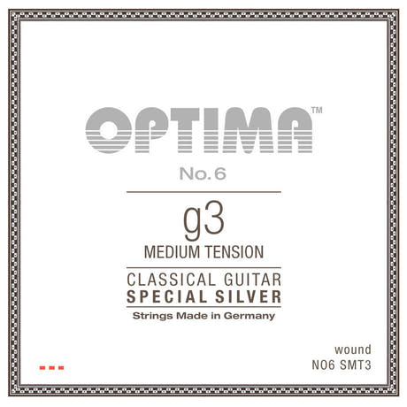 Optima No. 6 G3 klassisk gitarstreng, forsølvet, medium tension