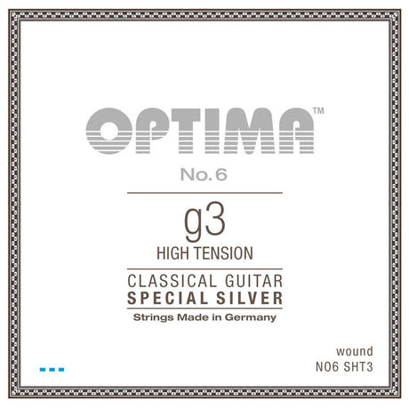 Optima No. 6 G3 klassisk gitarstreng, forsølvet, high tension