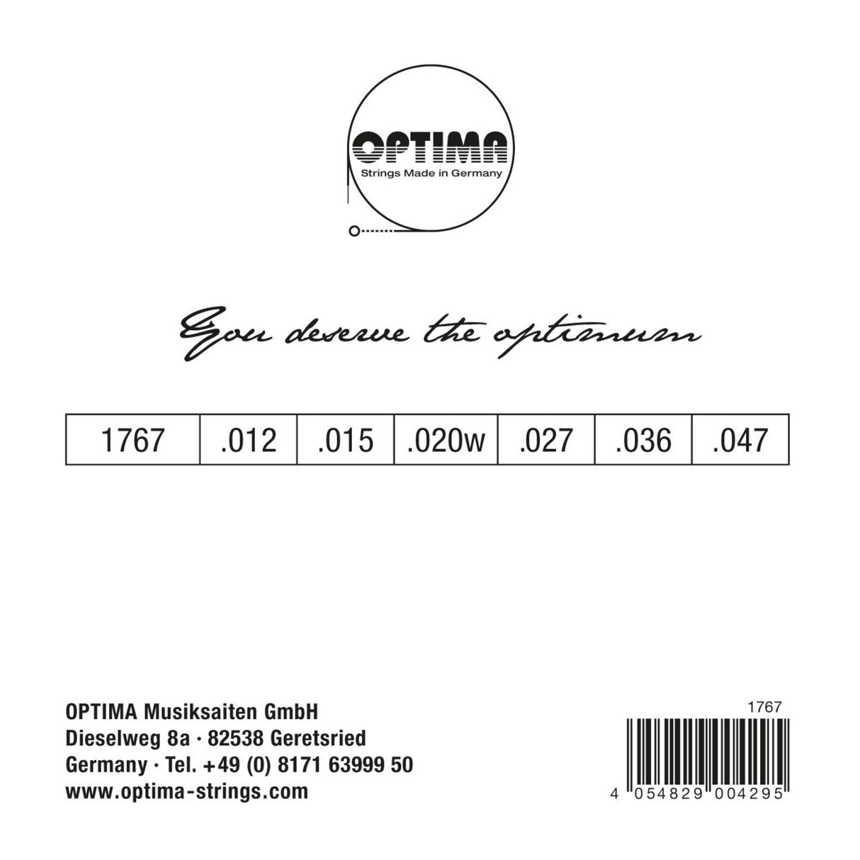 Optima strenger til akustiske gitarer Bergfee - Sett (1767)