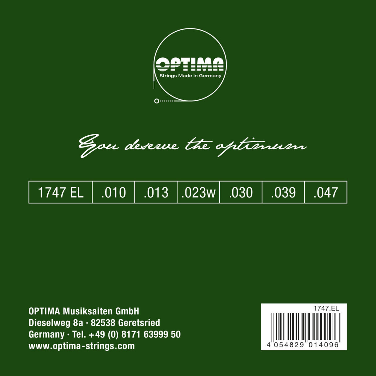 Optima strenger for akustiske Gitarer gullstrenger - sett (1747EL)