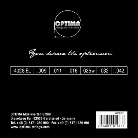 Optima strenger for el-gitar Chrome strings roundwound - sett (4028EL)