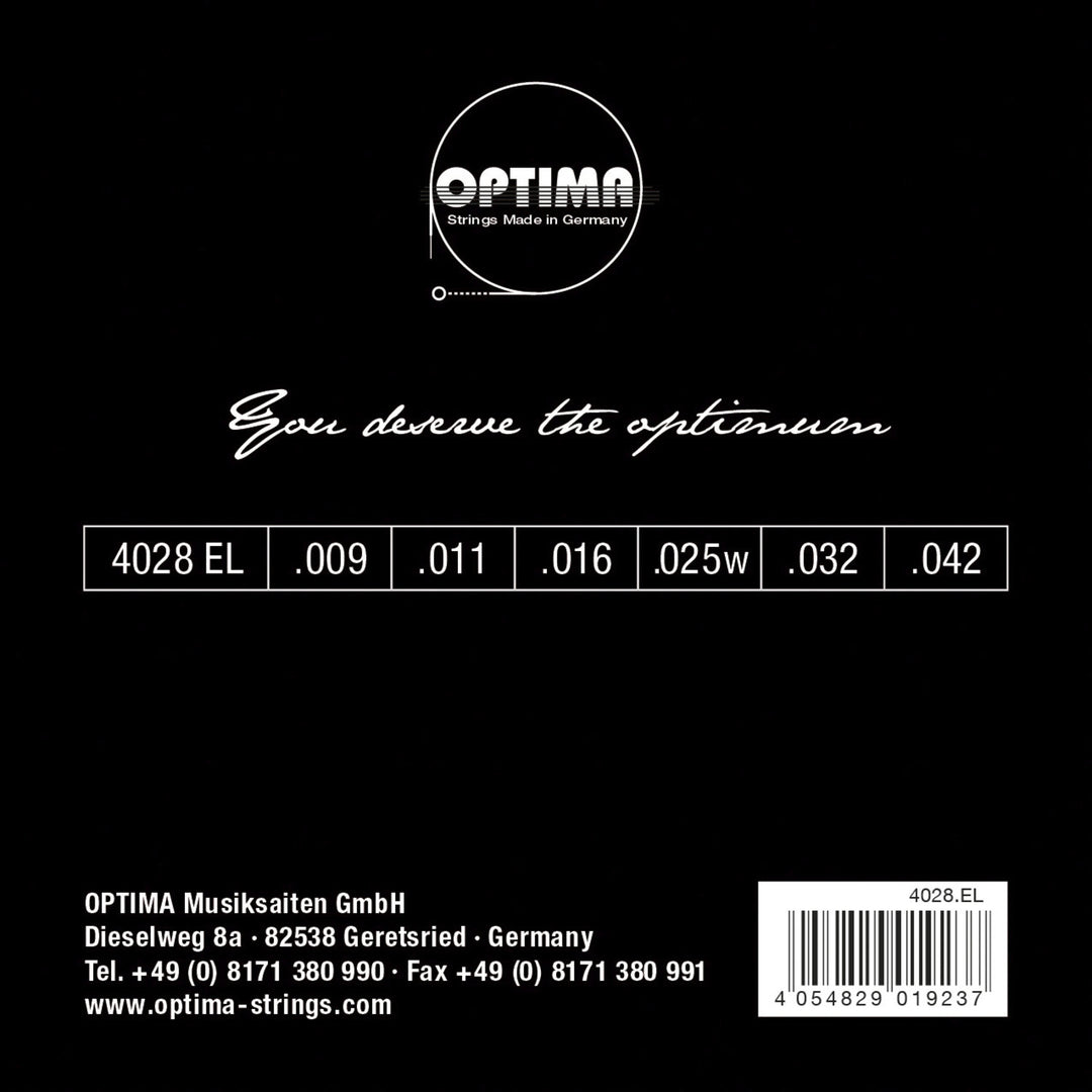 Optima strenger for el-gitar Chrome strings roundwound - sett (4028EL)
