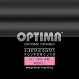 Optima strenger for el-gitar Chrome strings roundwound - sett (4028EL)