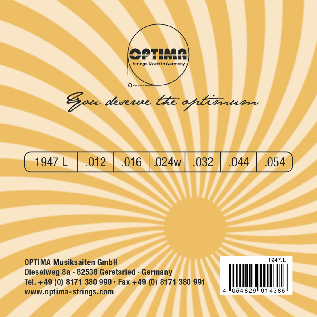 Optima strenger til el-gitar Jazz Swing Krom Round Wound - Sett (1947L)