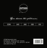 Optima E-bass-strenger Gold Strings rundviklede lang skala – sett 4-strengers reg-light (2299L)