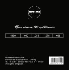 Optima E-bass-strenger Chrome Strings. Roundwound Medium Scale - sett 4-string light (4199M)