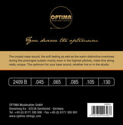 Optima E-bass-strenger Unique studio golden strings - 5-str. long sc. (2409B)