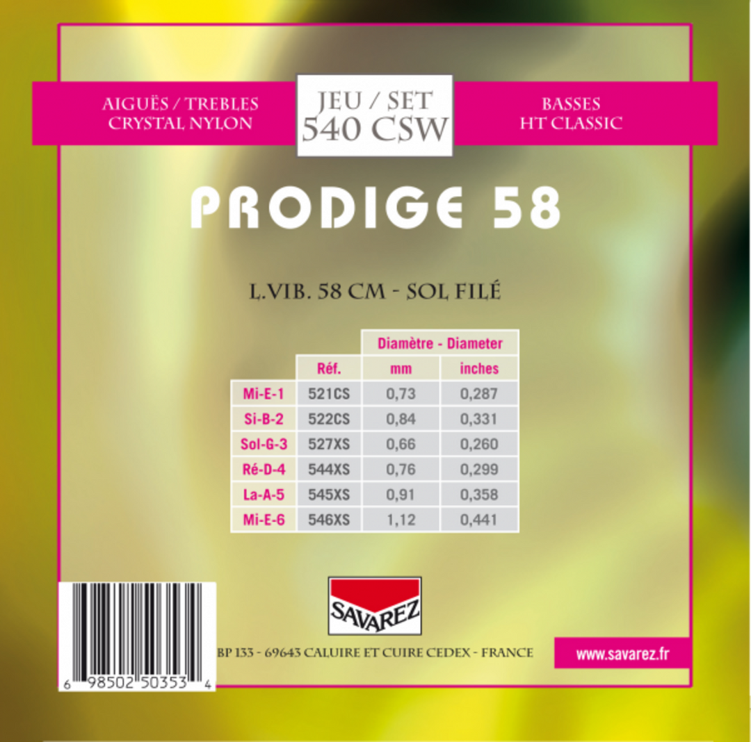 Savarez strenger til klassisk Gitarer Prodige 38 Children's Guitar - 3/4-7/8 Nylon Gw (540CSW)