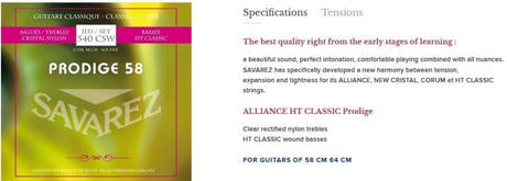 Savarez strenger til klassisk Gitarer Prodige 38 Children's Guitar - 3/4-7/8 Nylon Gw (540CSW)