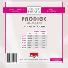 Savarez strenger for klassisk gitar Prodige 38 barne-Gitarer - 3/4-7/8 Carbon Gw (540ASW)