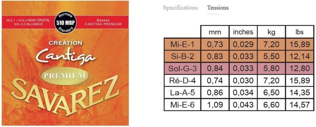 Savarez strenger for klassisk gitar Creation Cantiga Premium - sett (510MRP)