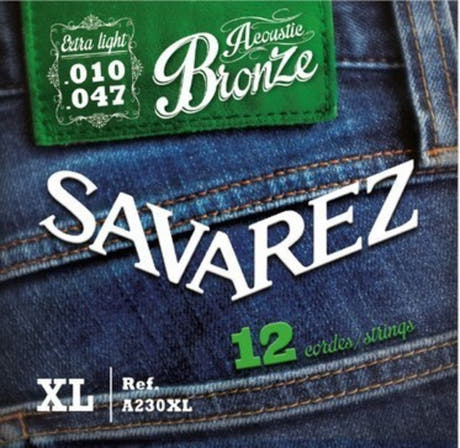 Savarez A230XL Acoustic Bronze 12-strengs, extra light .010 til .047