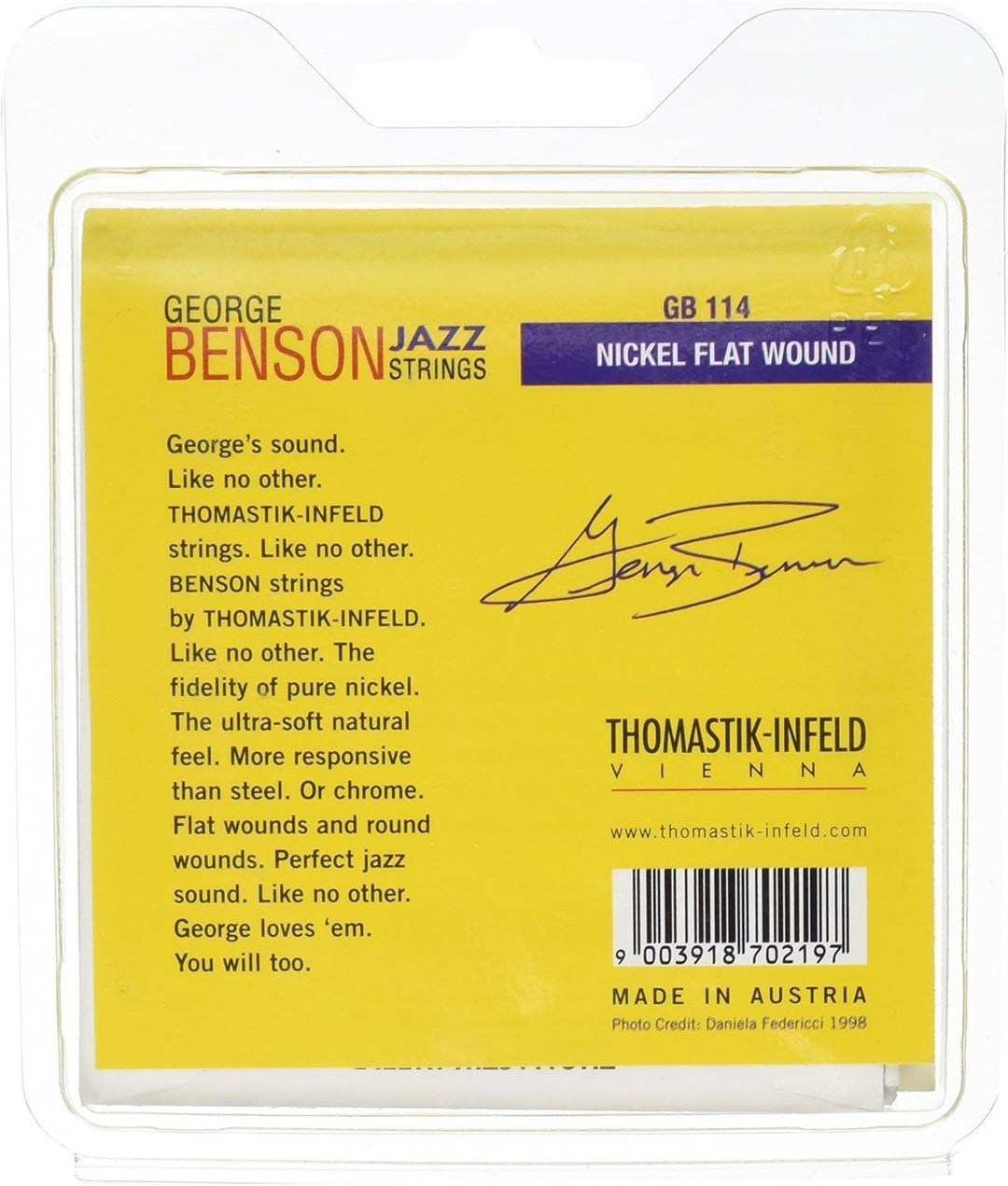 Thomastik-Infeld strenger for el-gitar George Benson Jazz Gitarer - sett heavy flatwound (GB114)