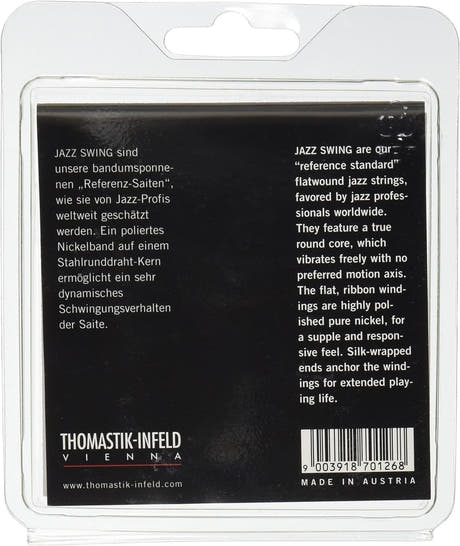 Thomastik-Infeld strenger til elgitar Jazz Swing Series Nickel Flat Wound - Sett 010 flatwound (JS110)