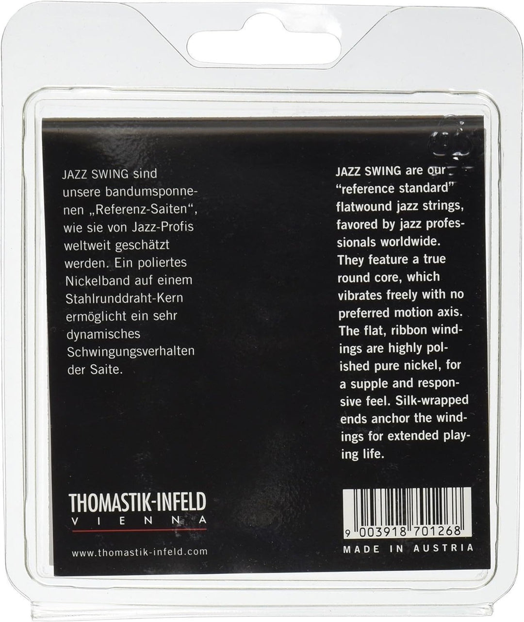 Thomastik-Infeld strenger til elgitar Jazz Swing Series Nickel Flat Wound - Sett 010 flatwound (JS110)