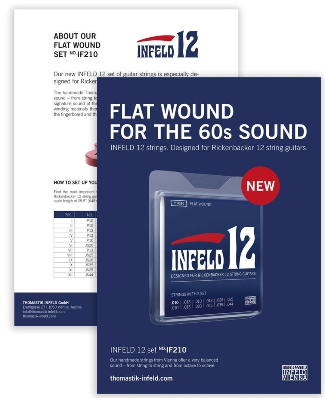Thomastik-Infeld strenger for E-gitar - 12-str. flatwound (IF210)