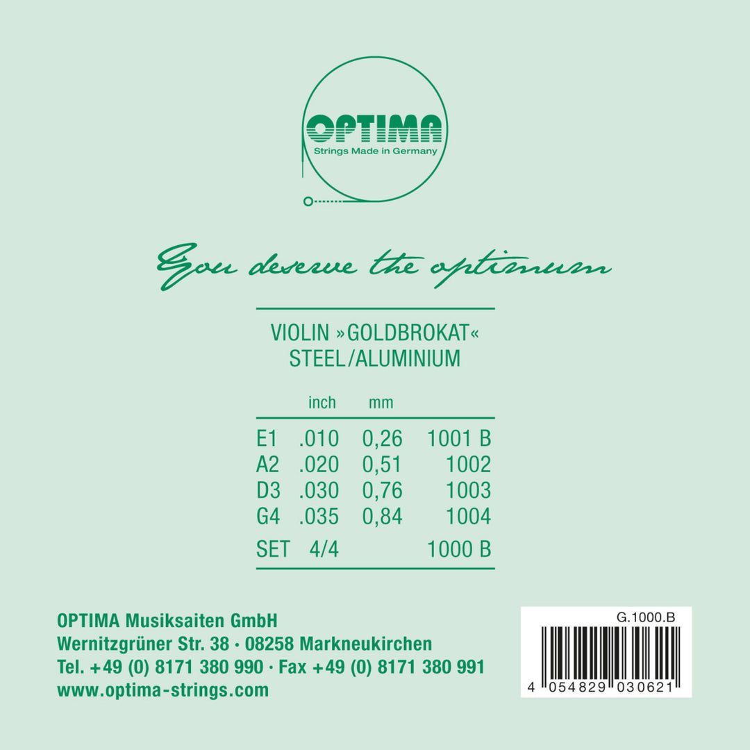 Optima Fioliner-strenger Goldbrokat - sett 4/4 (1000B)