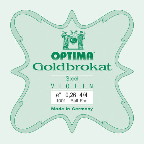 Optima Goldbrokat E-streng 4/4-fiolin, 0,26 mm, kule