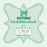 Optima Goldbrokat E-streng 4/4-fiolin, 0,26 mm, løkke
