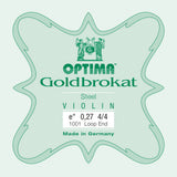 Optima Goldbrokat E-streng 4/4-fioliner, 0,27 mm, løkke