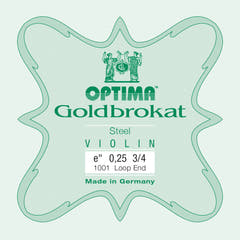 Optima Goldbrokat E-streng til 3/4-fioliner, 0,25 mm, løkke