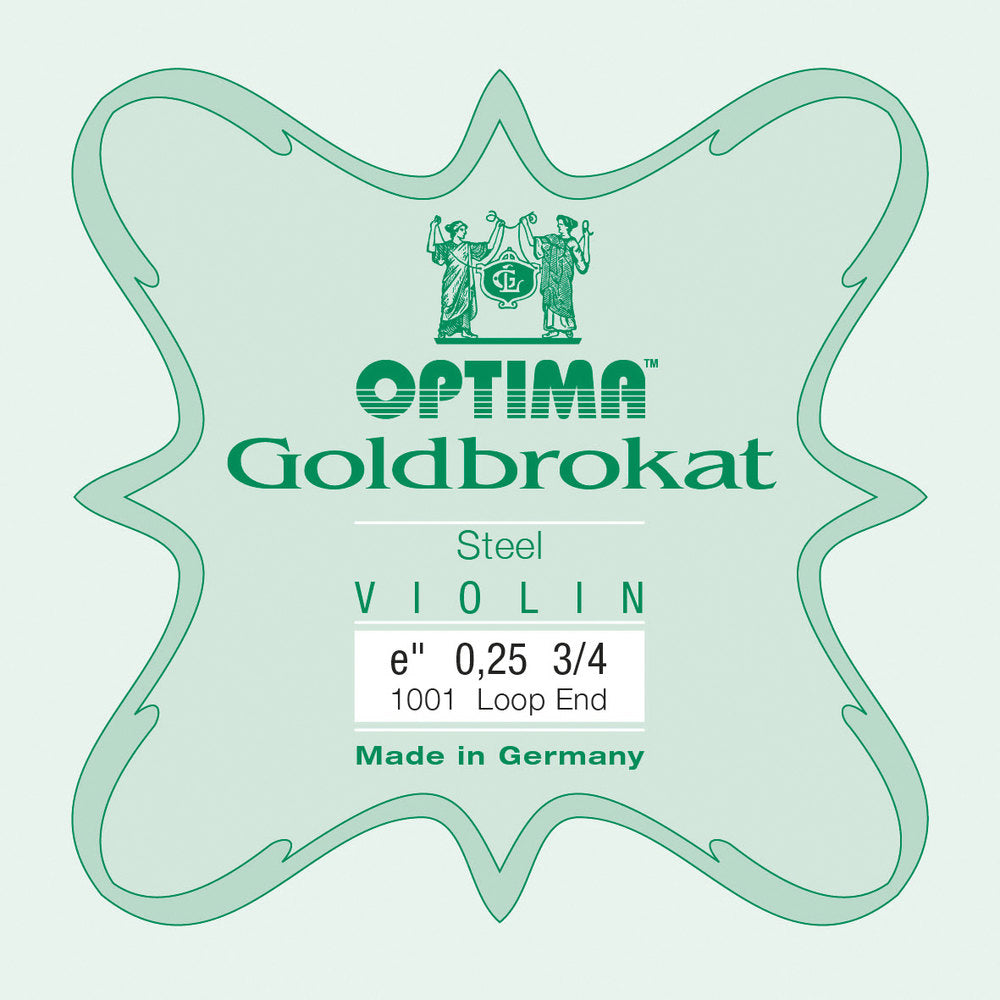 Optima Goldbrokat E-streng til 3/4-fioliner, 0,25 mm, løkke