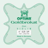 Optima Goldbrokat E-streng til 3/4-fioliner, 0,25 mm, løkke