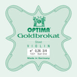 Optima Goldbrokat E-streng 3/4-fioliner, 0,26 mm, kule