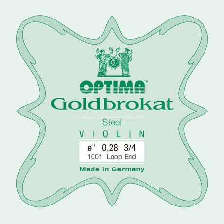 Optima Goldbrokat E-streng 3/4-fioliner, 0,28 mm, løkke