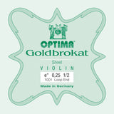 Optima Goldbrokat E-streng 1/2-fioliner, 0,25 mm, løkke